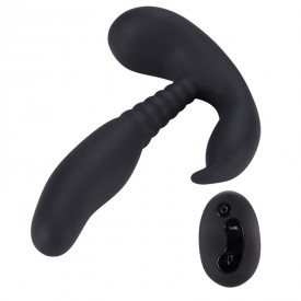 Черный стимулятор простаты Remote Control Anal Pleasure Vibrating Prostate Stimulator - 13,5 см.